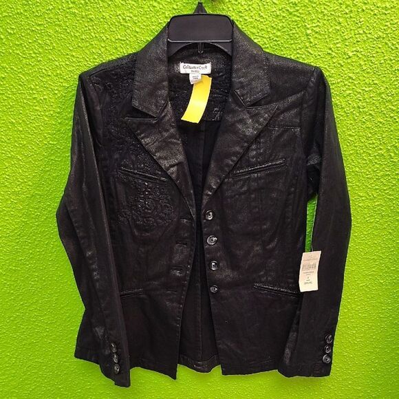 Coldwater Creek Black Blazer with Textured Fabric - Picture 1 of 4